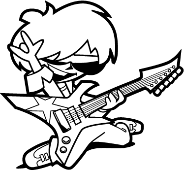 Kids carpet teenager playing guitar - TenStickers