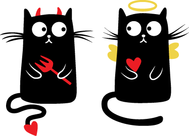 Kids carpet good and bad cat design - TenStickers