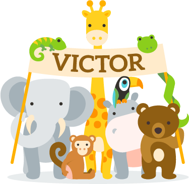 Kids carpet featuring personalized welcoming animals - TenStickers