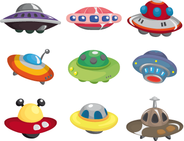Kids carpet ufo collection stickers - TenStickers