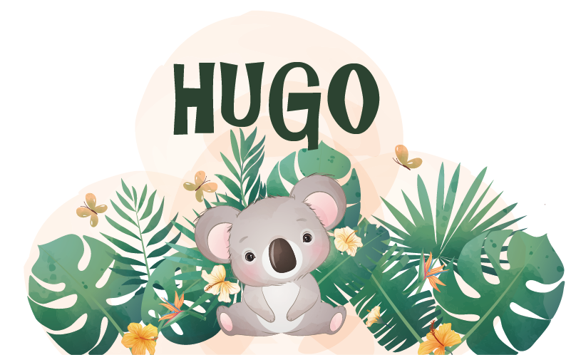 Kids carpet cute koala for boy with name - TenStickers