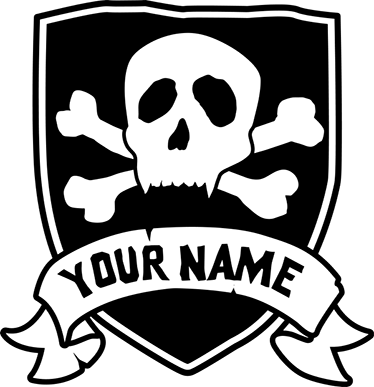 Kids carpet pirate skull personalized name - TenStickers