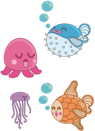 Kids carpet fish illustration sticker - TenStickers