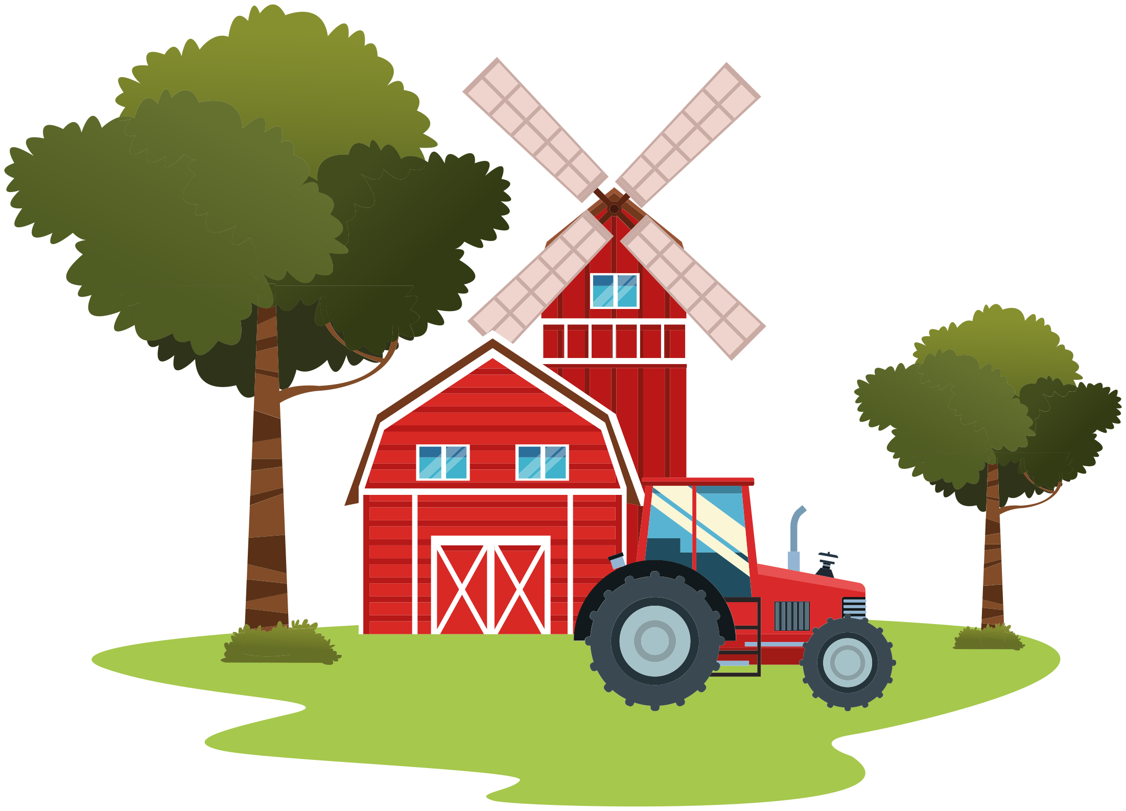 Kids carpet tractors and trees design - TenStickers