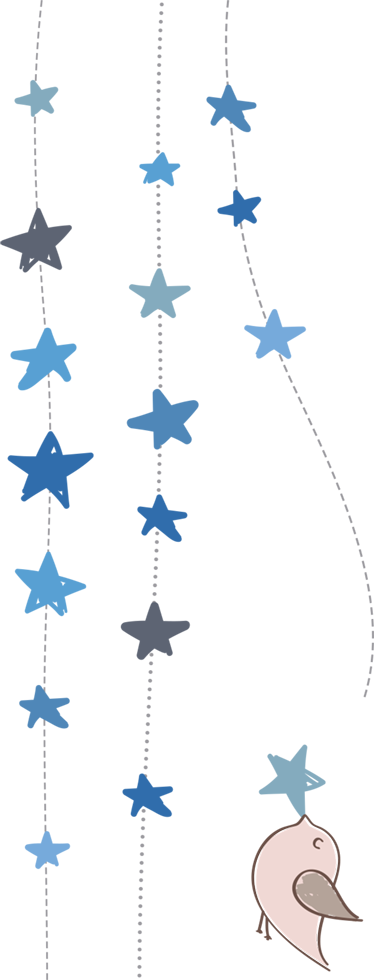 Kids carpet blue stars and bird design - TenStickers