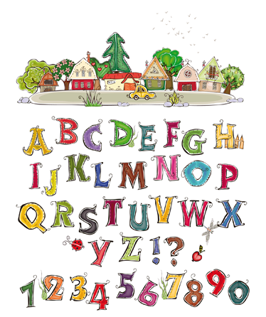 Kids carpet with colorful alphabet and numbers - TenStickers
