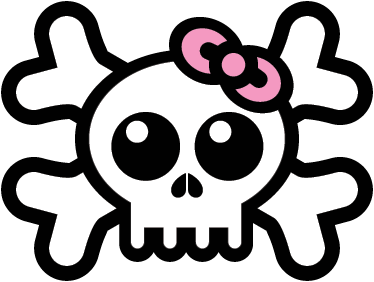 Kids carpet skull with ribbon design - TenStickers