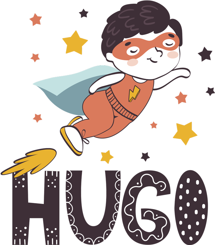 Kids carpet personalized superhero name - TenStickers