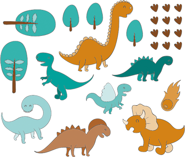 Kids carpet jurassic landscape sticker - TenStickers