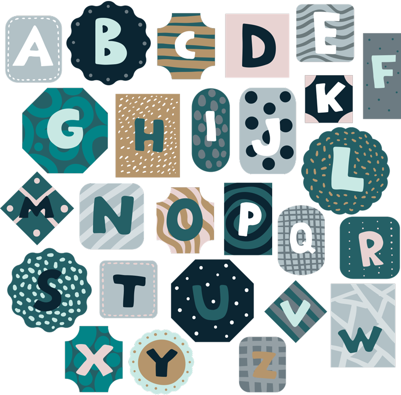Kids carpet alphabet nordic style sticker - TenStickers
