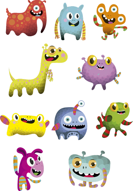 Kids carpet outer space monster collection - TenStickers