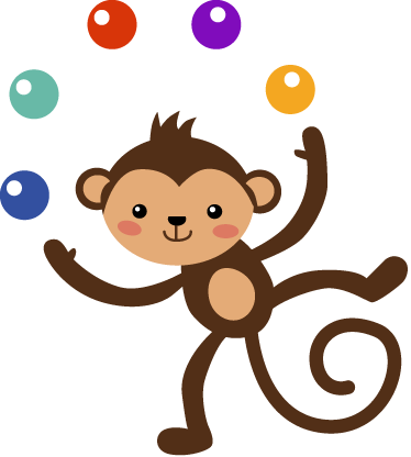 Kids carpet juggling monkey - TenStickers