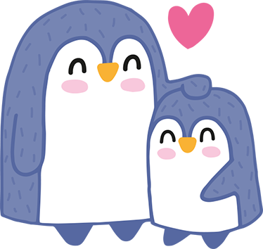 Kids carpet mum and baby penguin design - TenStickers