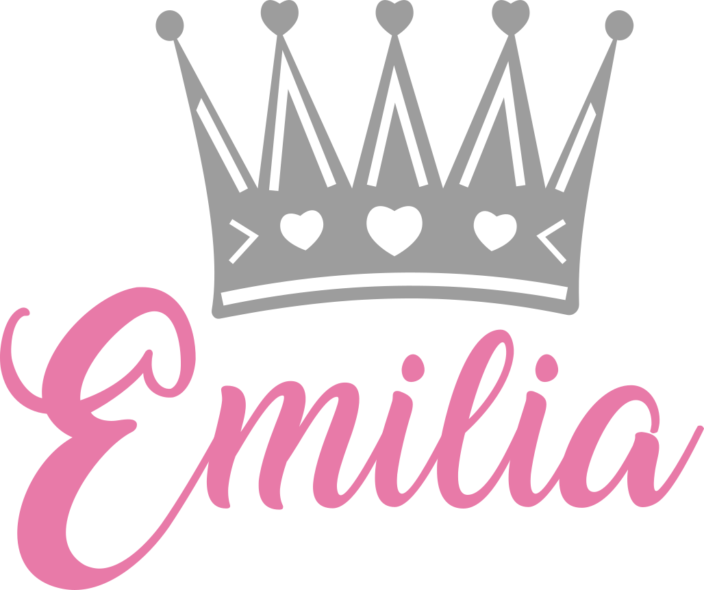 Kids carpet with silver crown and pink name - TenStickers