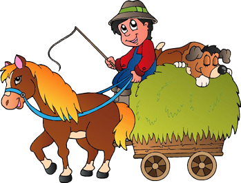 Kids carpet rocking horse with cart - TenStickers