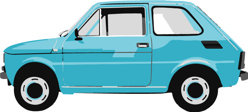 Kids carpet blue vintage car - TenStickers