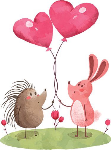 Kids carpet hedgehog and rabbit design - TenStickers