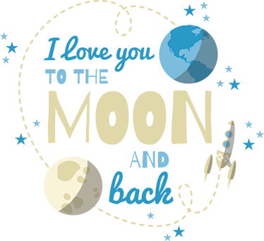 Kids carpet love you to the moon and back - TenStickers