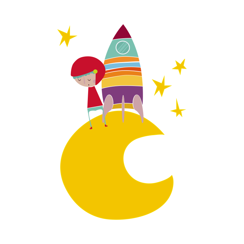 Kids carpet rocket on the moon - TenStickers
