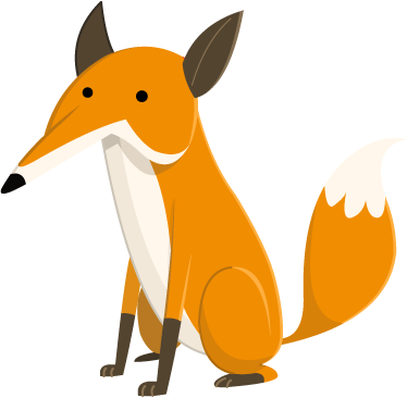 Kids carpet simple fox sitting - TenStickers