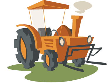Kids carpet orange tractor - TenStickers