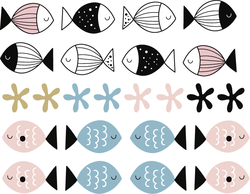 Kids carpet textured fish - TenStickers