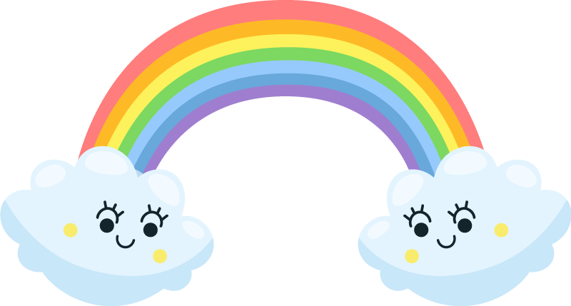 Kids carpet cute clouds and rainbow friends - TenStickers