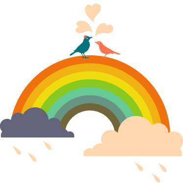 Kids carpet with birds on a rainbow design - TenStickers