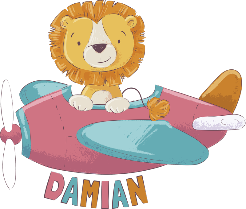 Kids carpet personalized lion - TenStickers
