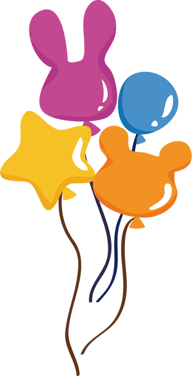 Kids carpet with animal shaped balloons - TenStickers