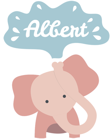 Kids carpet baby elephant personalized with name - TenStickers