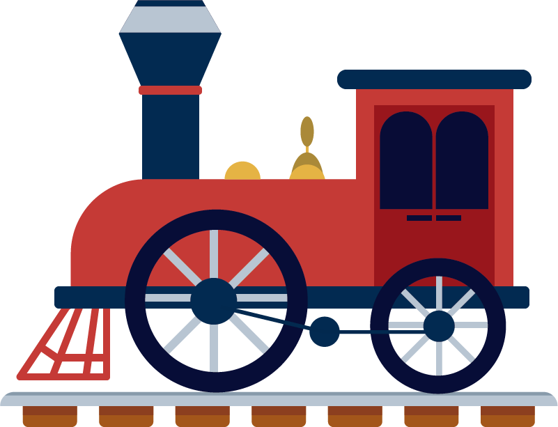 Kids carpet old red train design - TenStickers
