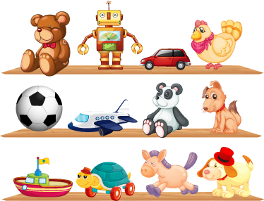 Kids carpet with toy storage shelves - TenStickers