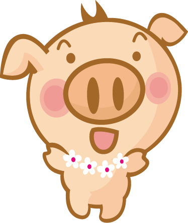 Kids carpet hawaiian pig design - TenStickers