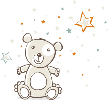 Kids carpet teddy bear with stars - TenStickers