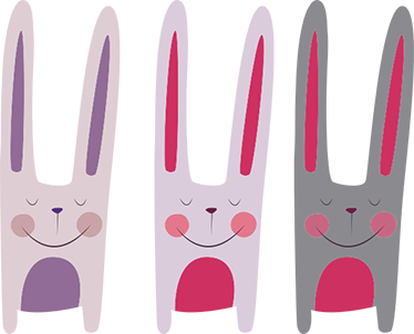 Kids carpet three happy rabbits - TenStickers