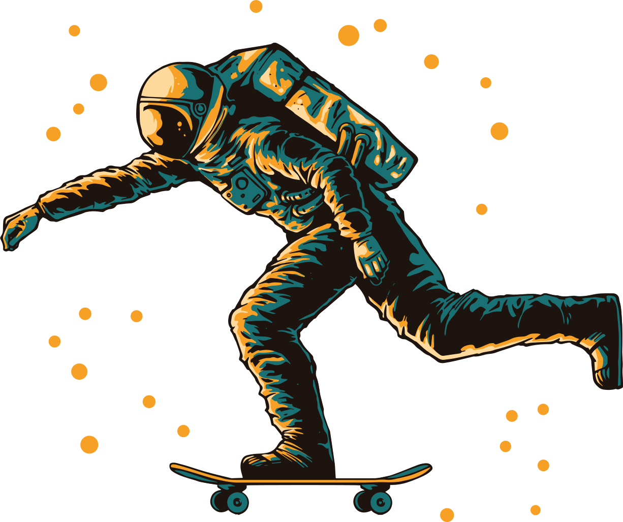 Kids carpet astronaut skateboarding design - TenStickers