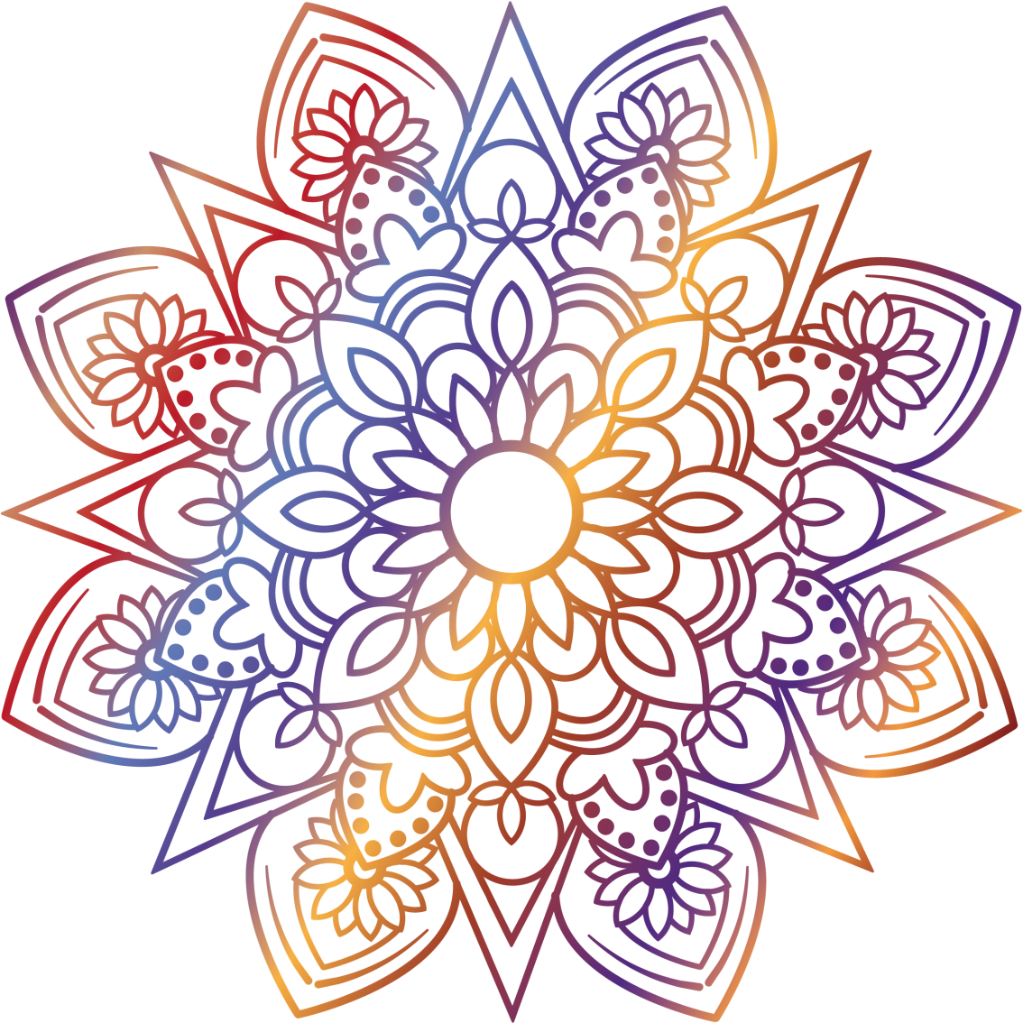 Vivid fiery mandala bedroom carpet - TenStickers