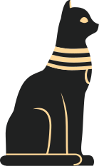 Bedroom carpet featuring egyptian cat design - TenStickers