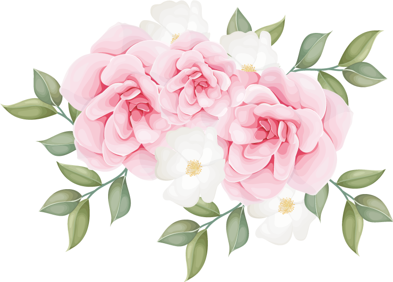 Elegant pink floral bedroom carpet - TenStickers