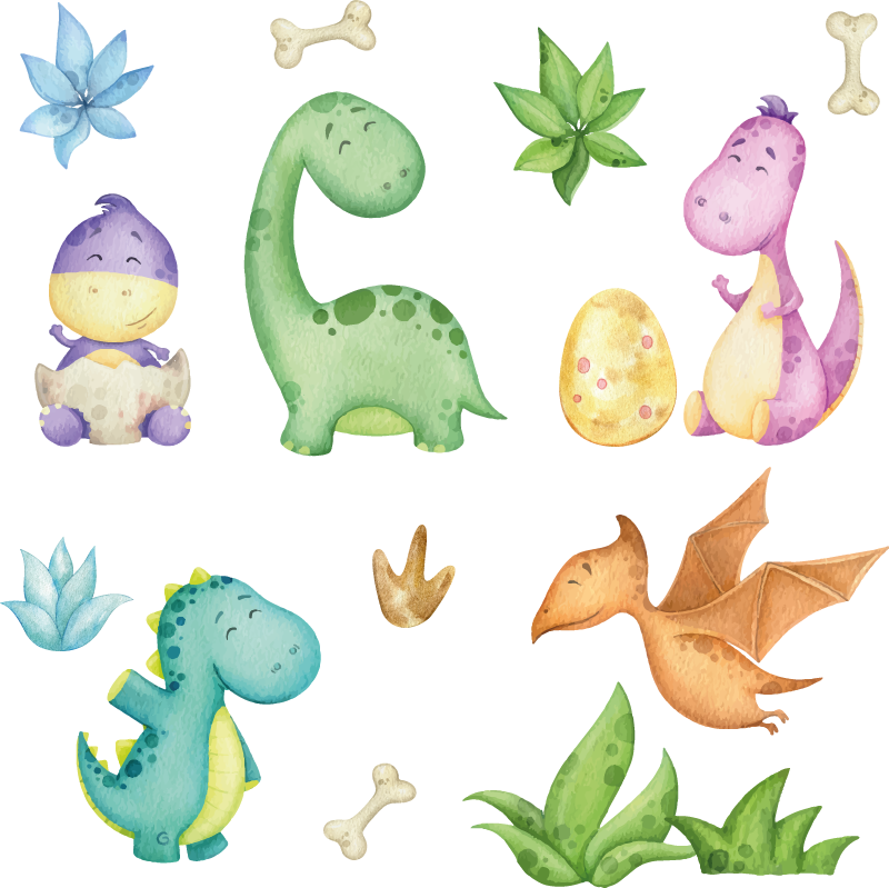Nordic dinosaur bedroom carpet - TenStickers