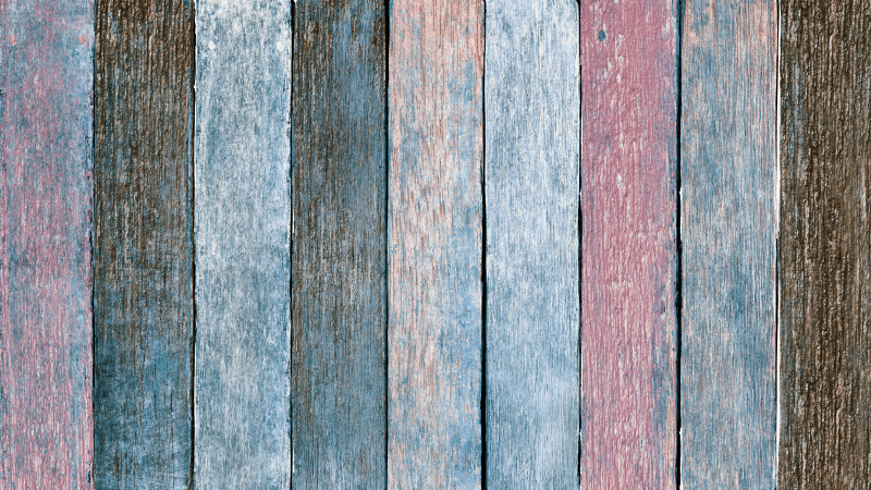 Bedroom carpet in rustic colorful wood design - TenStickers