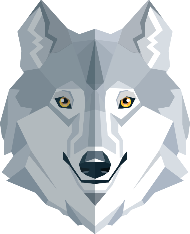 Bedroom carpet featuring abstract wolf design - TenStickers