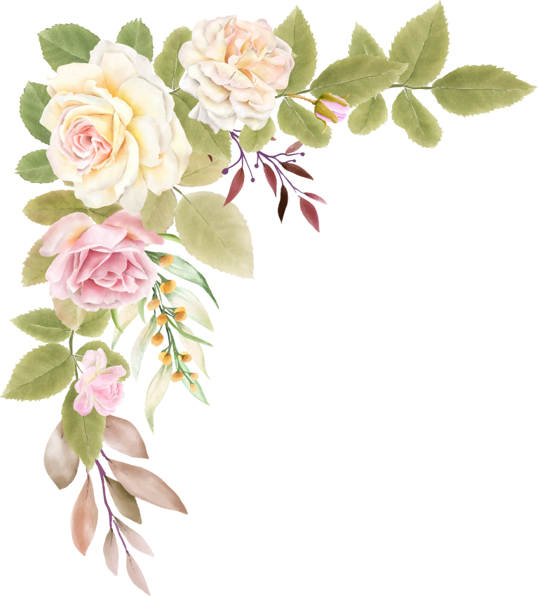 Bedroom carpet with pink and white roses - TenStickers