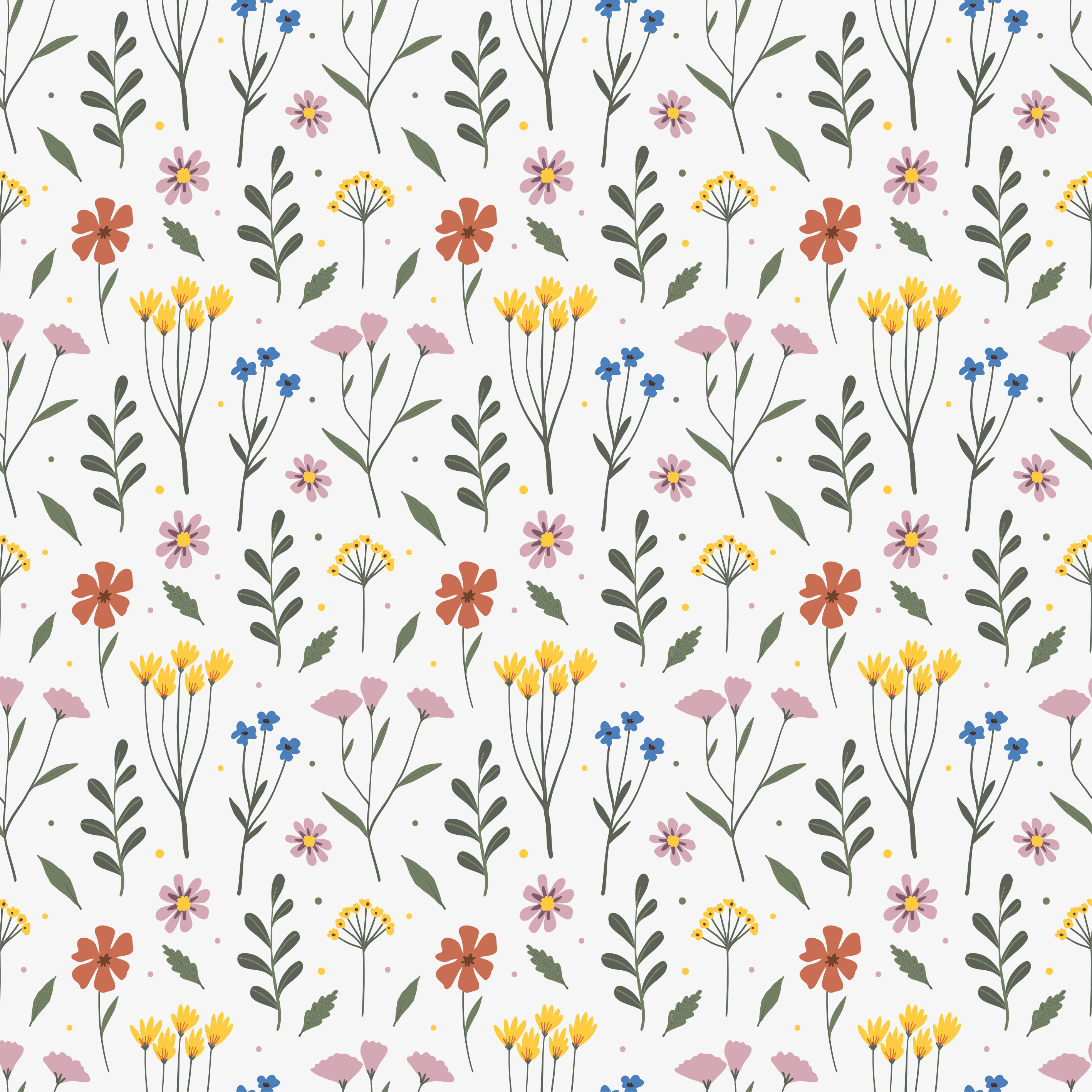 Bedroom carpet with multicolor flower garden pattern - TenStickers