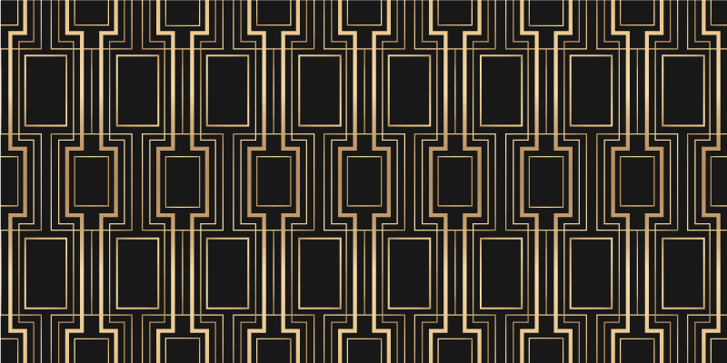 Bedroom carpet with golden and black design - TenStickers