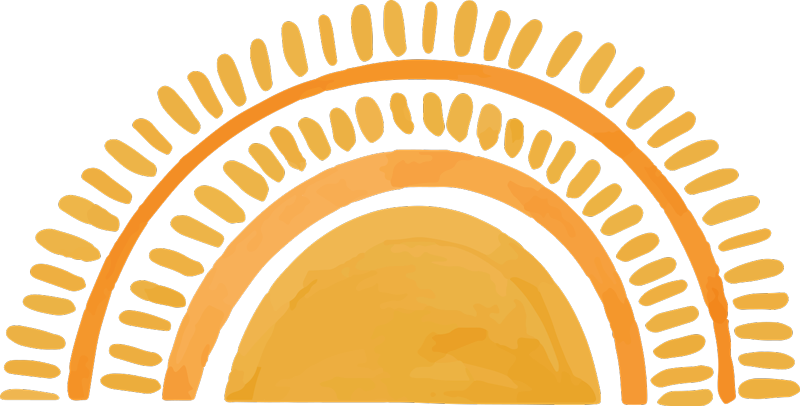 Bedroom carpet with drawn yellow sun design - TenStickers