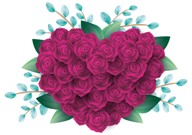 Bedroom carpet heart crown with roses design - TenStickers