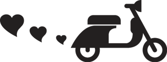 Bedroom carpet with motorbikes and hearts - TenStickers