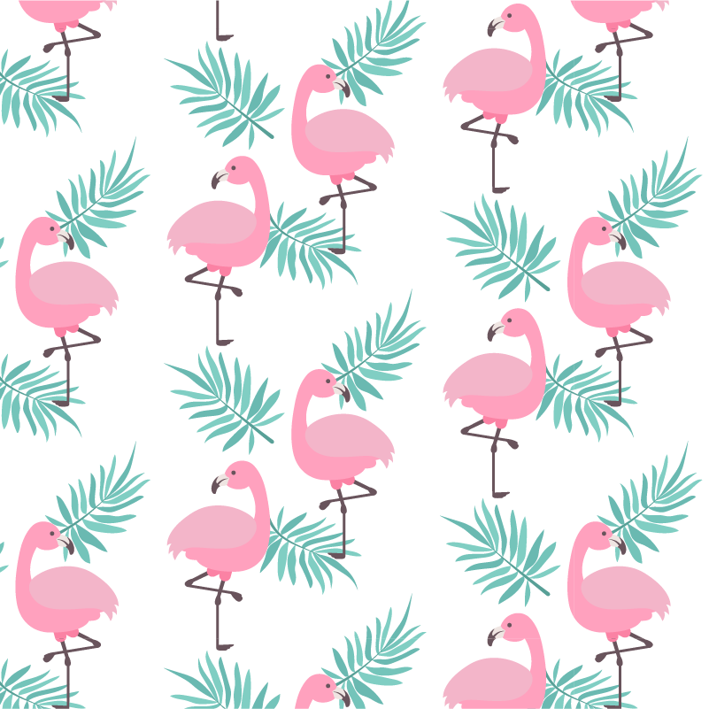 Bedroom carpet in tropical flamenco pattern - TenStickers